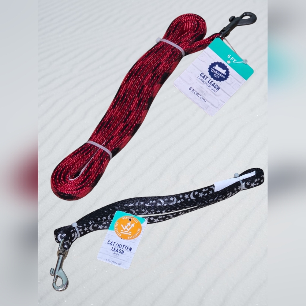 Set Of 2 Cat/Kitten Leashes - 6'